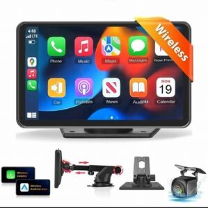 7in Wireless Car Audio and Video System with Black Display